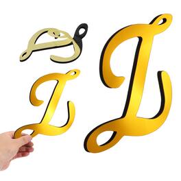 Unique Bargains - 3D Alphabet Mirror Wall Sticker, 9" Acrylic Letter Z Self-Adhesive Home Decor for Living Room, Bedroom - Dark Gold