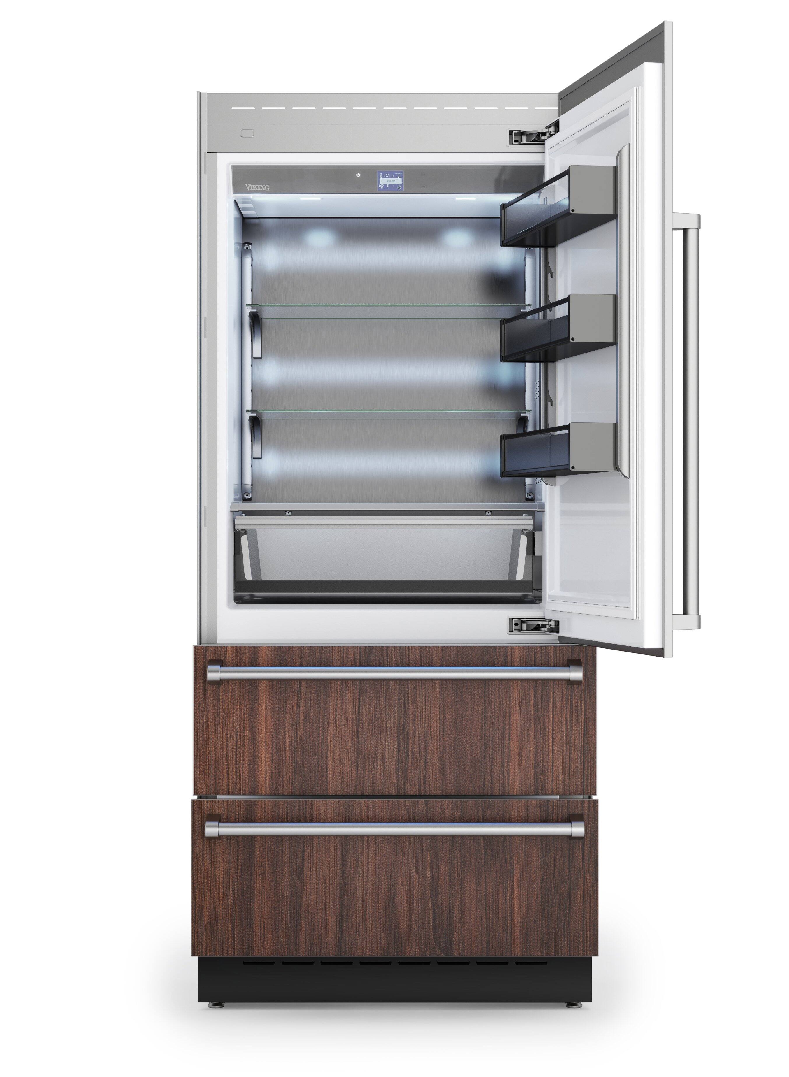 Alt View 1. Viking - 7-Series 36"W. Integrated Bottom Freezer - Custom Panel Right Hinge - Panel Ready.