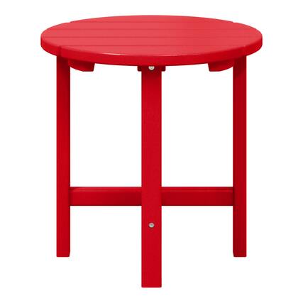 Front. WestinTrends - WestinTrends Dylan Adirondack Round Outdoor Side Table - Red.