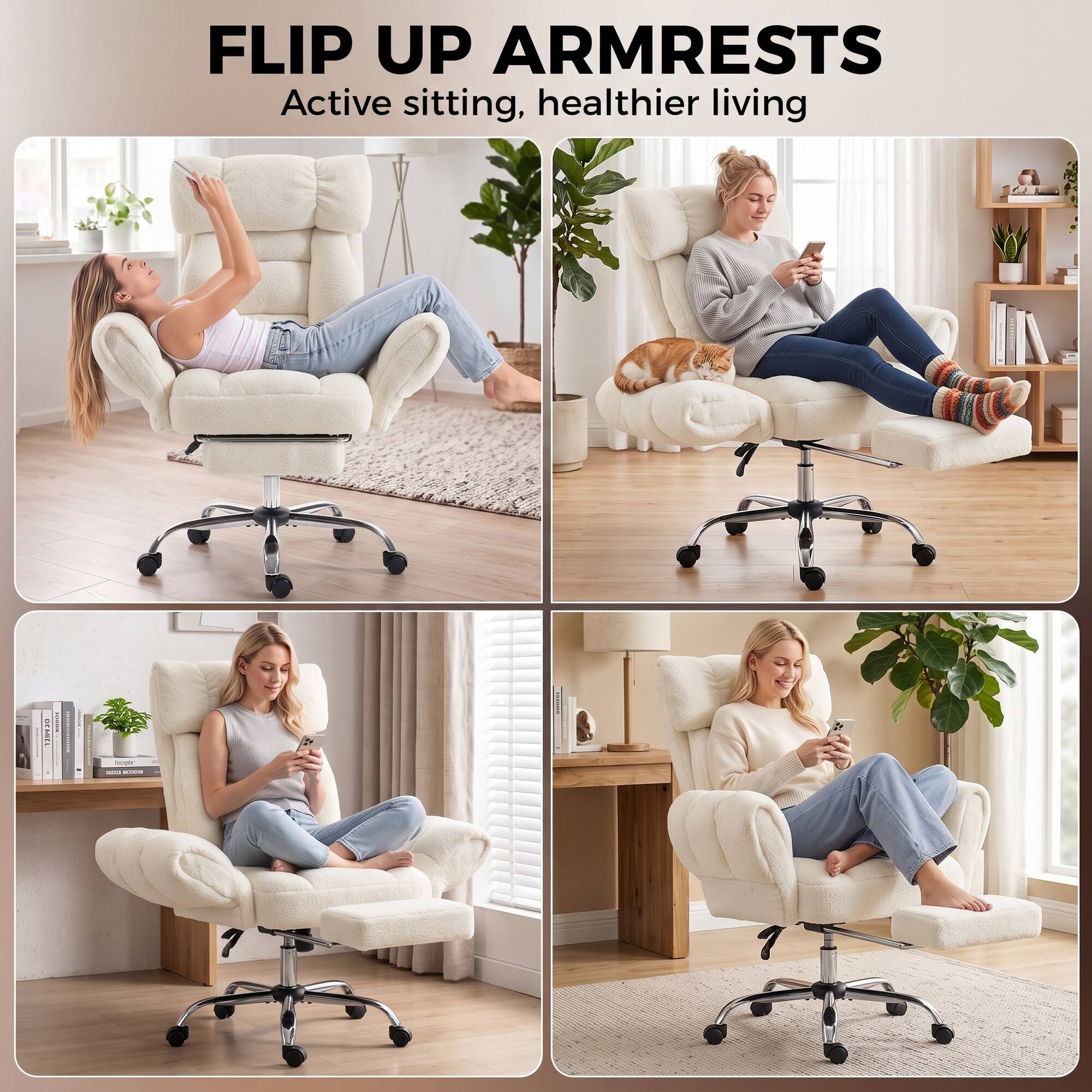 FLIP UP ARMRESTS  
Active sitting, healthier living