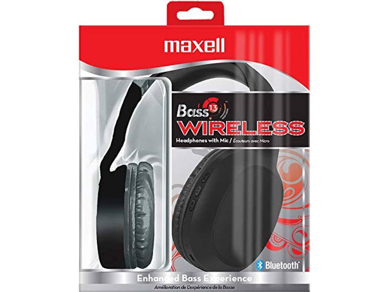 Maxell 13 Bass Wireless Headphones with Mic / Écouteurs avec Micro Bluetooth Enhanced Bass Experience / Amélioration de l'expérience de la Basse