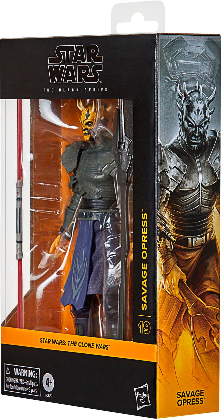 STAR WARS: THE BLACK SERIES STAR WARS: THE CLONE WARS OPRESS SAVAGE 19 A WARNING: CHOKING HAZARD-Small 4+ Not for children under 3 years. G0657 Hhshro SAVAGE OPRESS