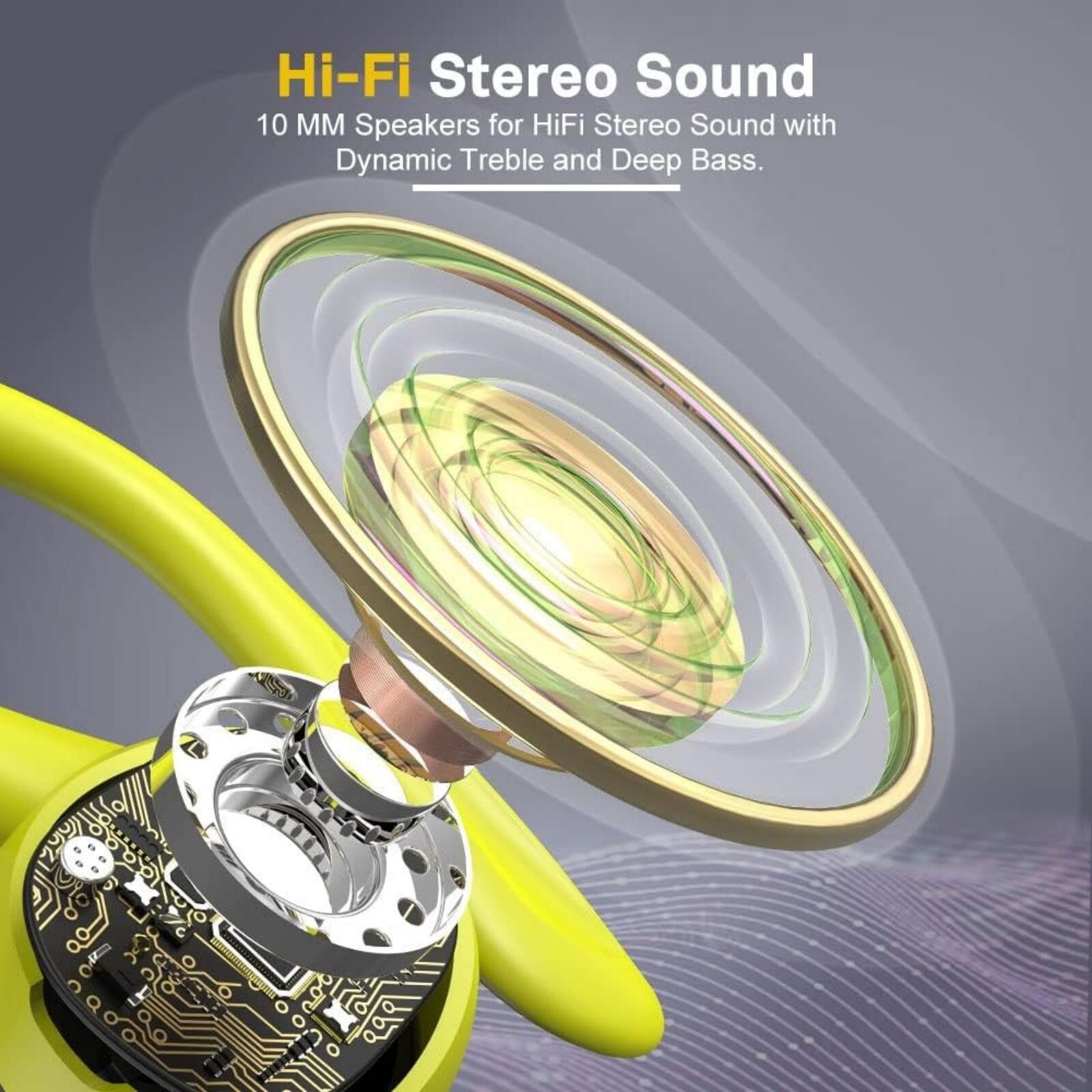 Hi-Fi Stereo Sound  
10 MM Speakers for HiFi Stereo Sound with Dynamic Treble and Deep Bass.