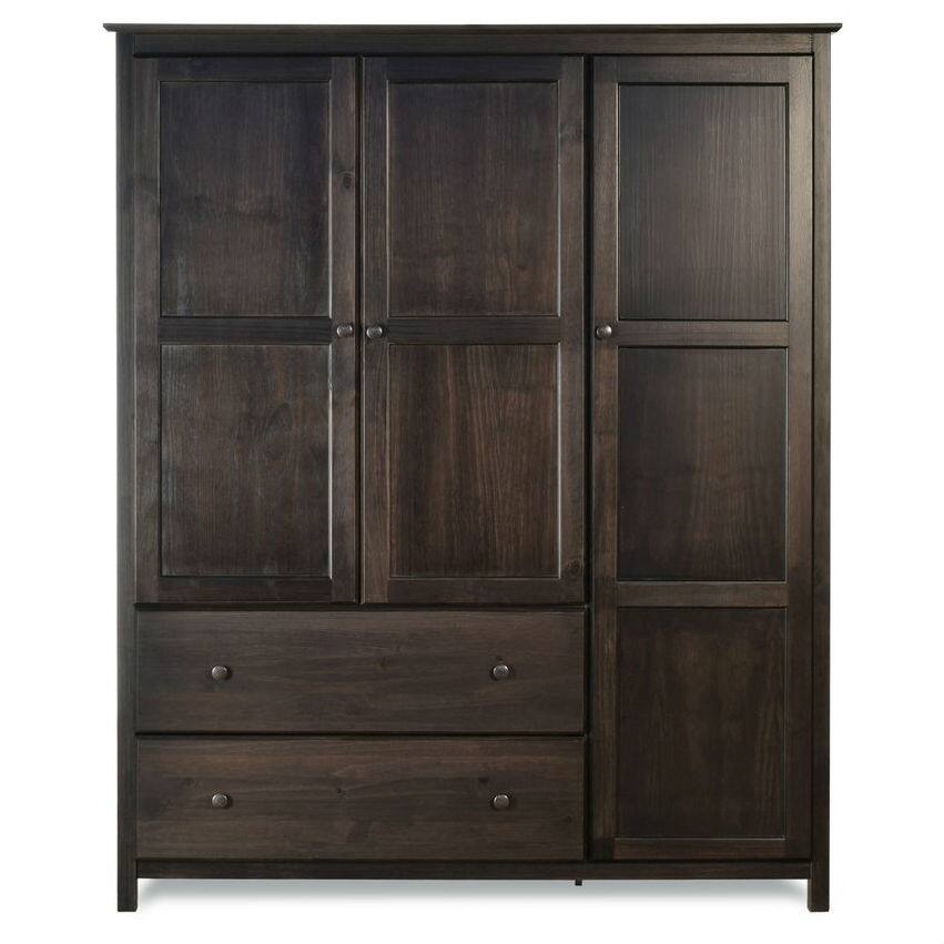 Angle. Hivvago - Espresso Wood Finish Bedroom Wardrobe Armoire Cabinet Closet - Espresso.