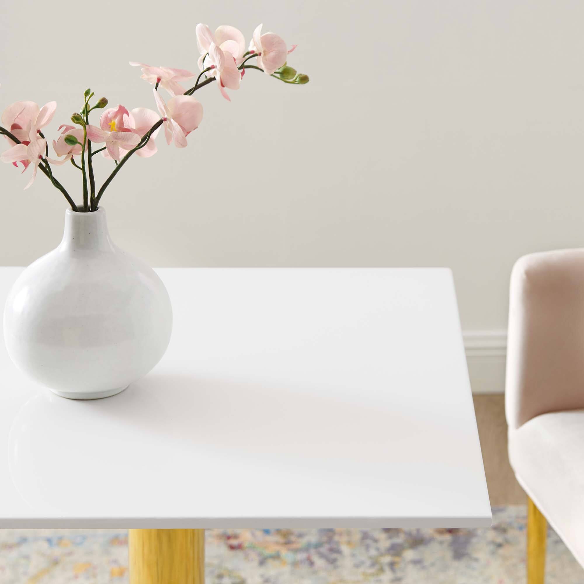 Back. Modway - Verne 24" Square Dining Table by Modway - Gold White.