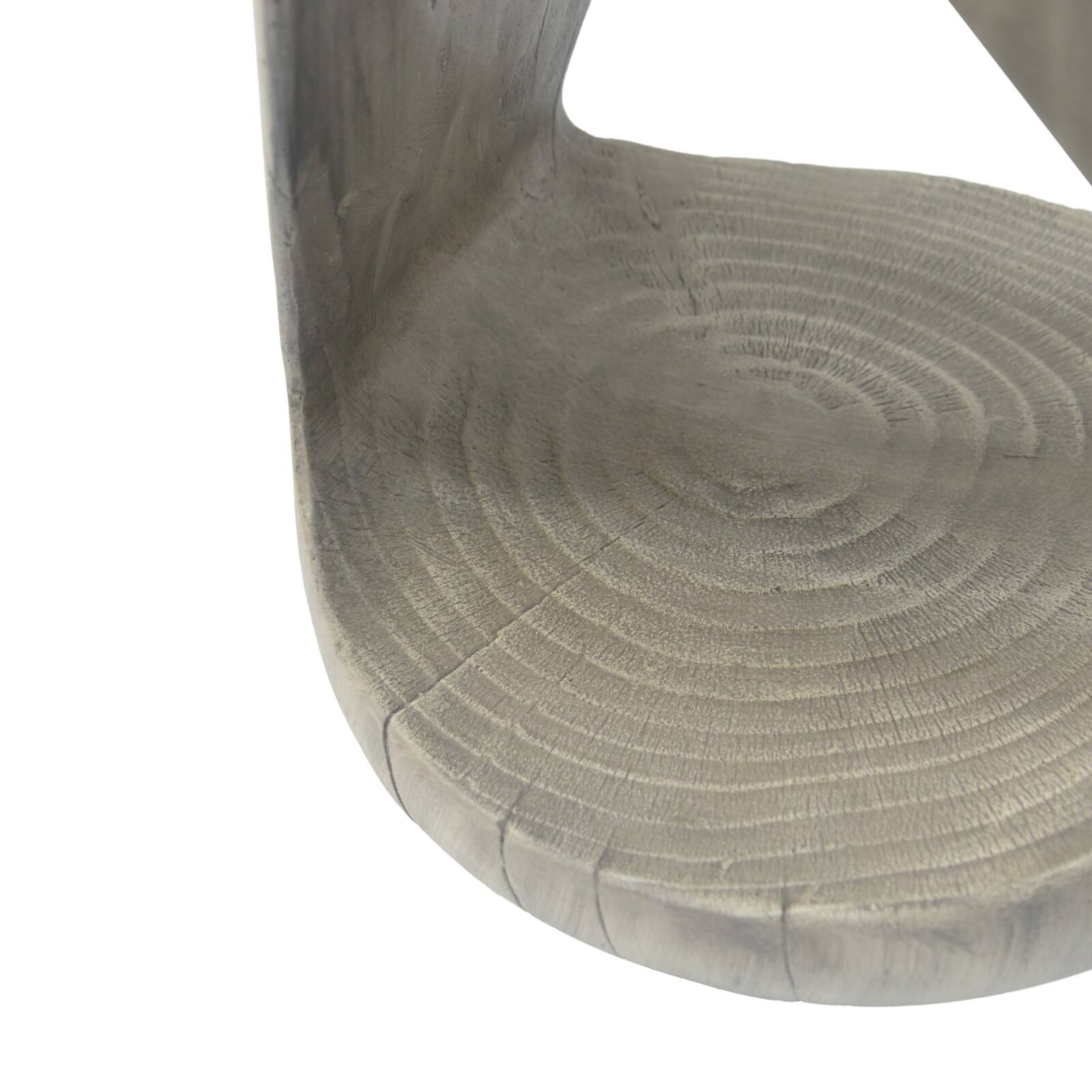 Alt View 9. Ecooso - Round Side Table with Hollow Design, Durable MGO Construction for Indoor Outdoor Use, Small Accent Table - Grey.