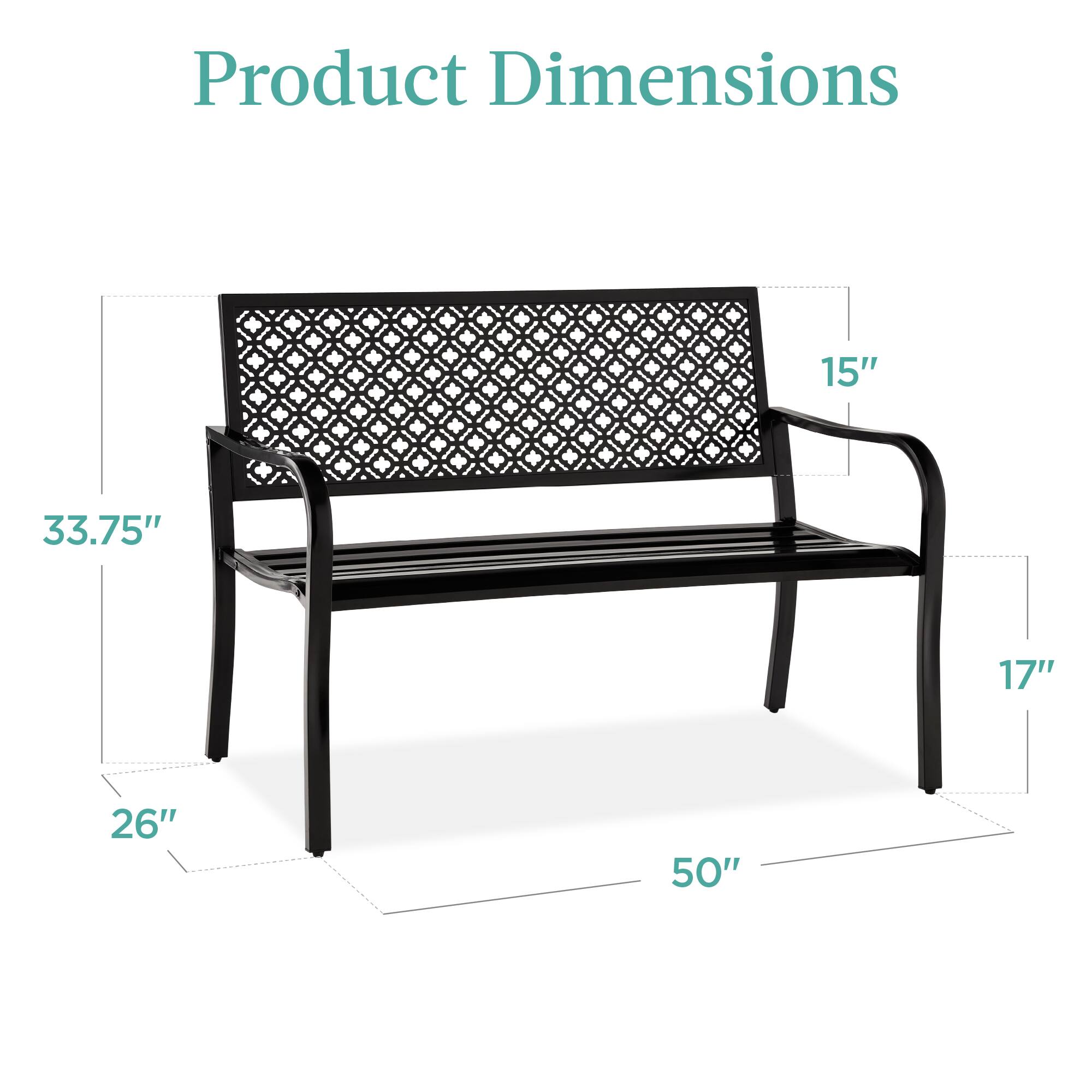 Product Dimensions

- Length: 50"
- Width: 33.75"
- Height: 26"
- Seat Height: 17"
- Back Height: 15"