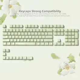 Womier - Jelly Keycaps, Transparent Clear Custom Key Cap MDA Profile Keys for Cherry Gateron MX Switches Mechanical Keyboard - Green