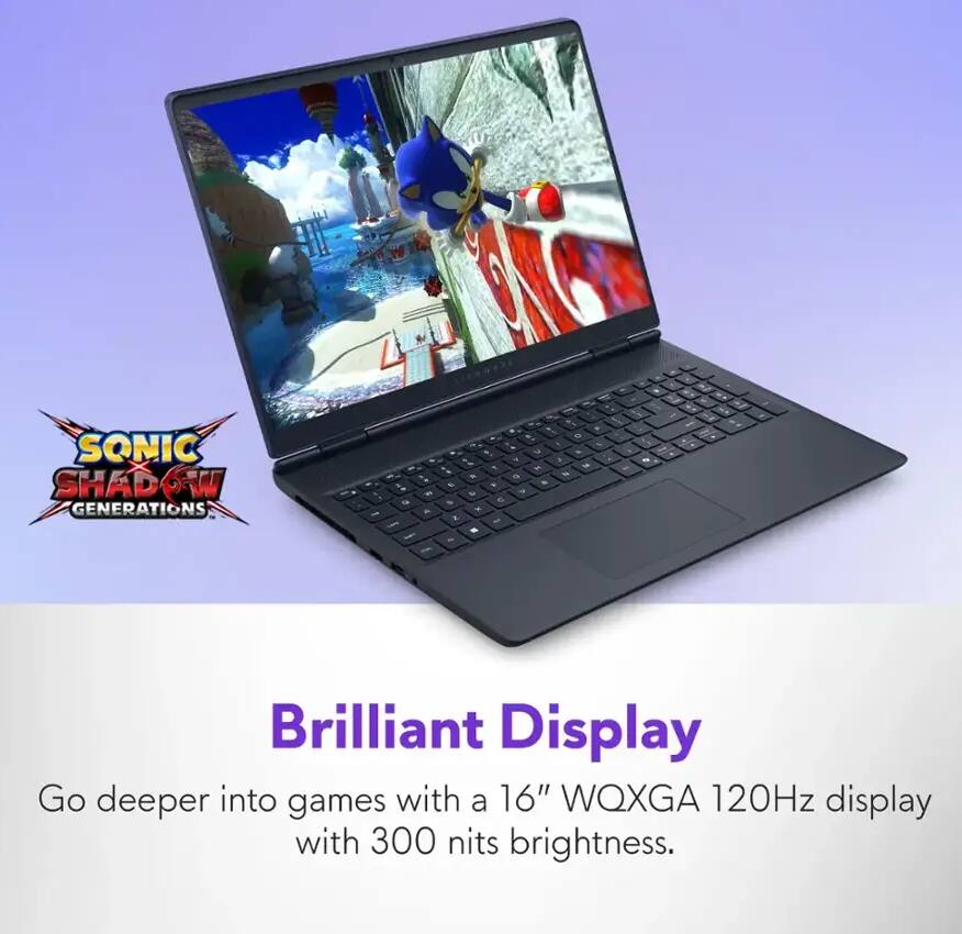 SONIC SHADOW GENERATIONS

Brilliant Display

Go deeper into games with a 16" WQXGA 120Hz display with 300 nits brightness.