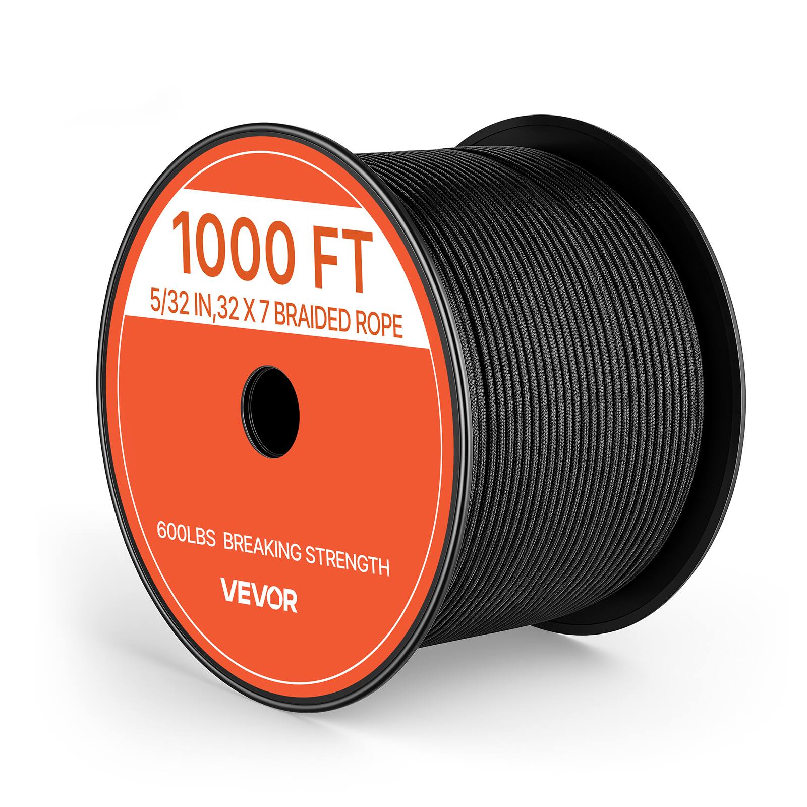 1000 FT 5/32 IN, 32 X 7 BRAIDED ROPE  
600LBS BREAKING STRENGTH  
VEVOR