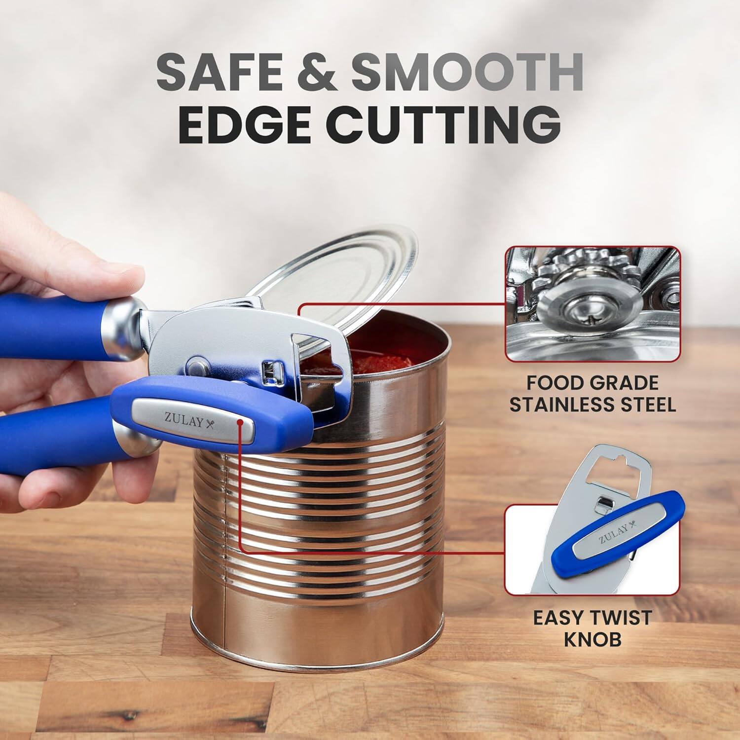 SAFE & SMOOTH EDGE CUTTING  
ZULAY x FOOD GRADE STAINLESS STEEL  
ZULAY EASY TWIST KNOB