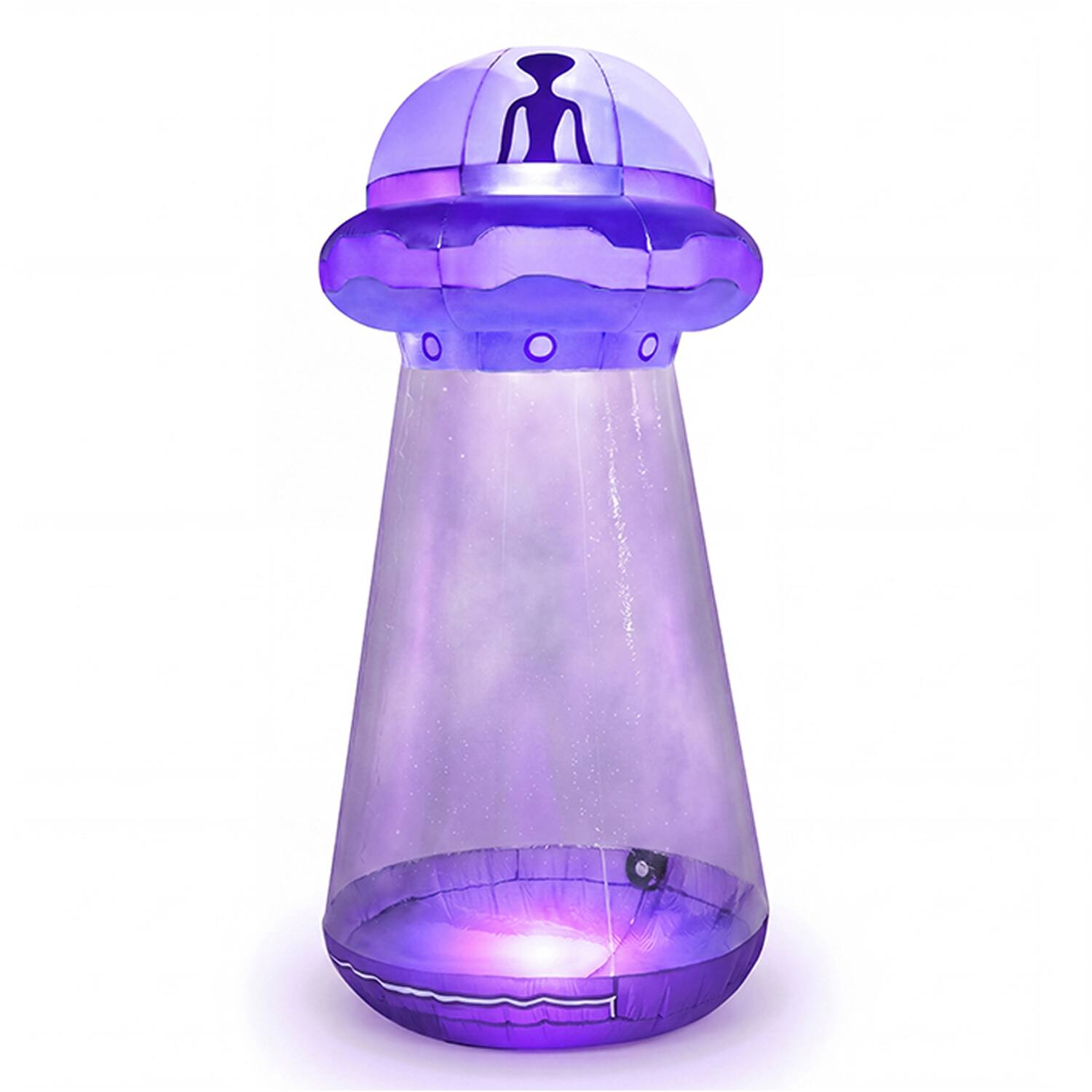 Alt View 3. Joyfy - 9FT Halloween Inflatable UFO with Built-in LEDs –Purple Alien Decoration for Yard, Garden, Lawn & Outdoor Party Displays - Purple.