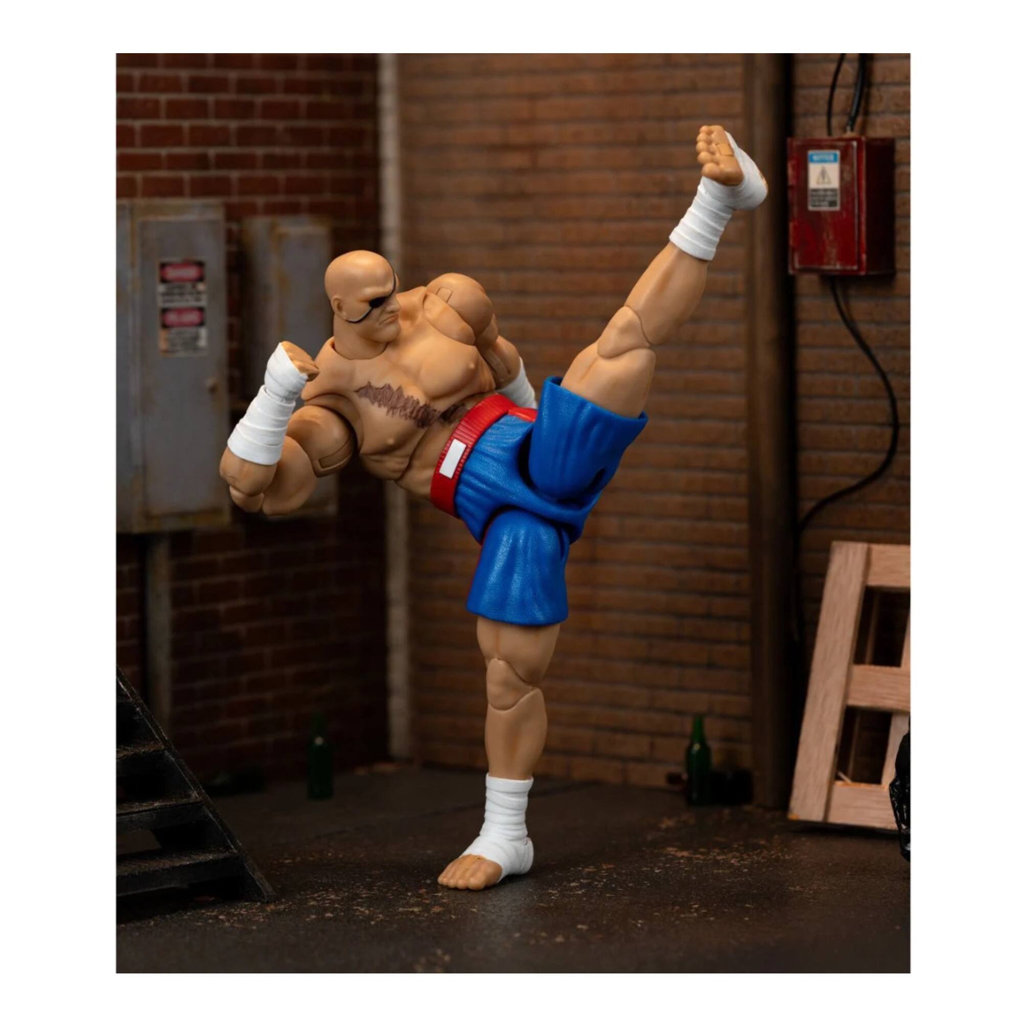Back. Jada Toys - Jada Toys - Street Fighter II - Sagat Deluxe 1:12 Scale Action Figure   - COLLECTIBLES - Multicolor.
