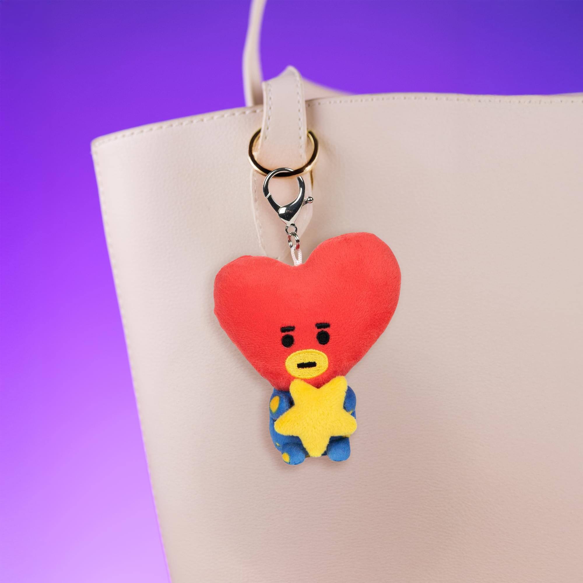 Alt View 2. Gund - Line Friends BT21 3 Inch Bumble Buddy Plush Clip | Tata - Red.