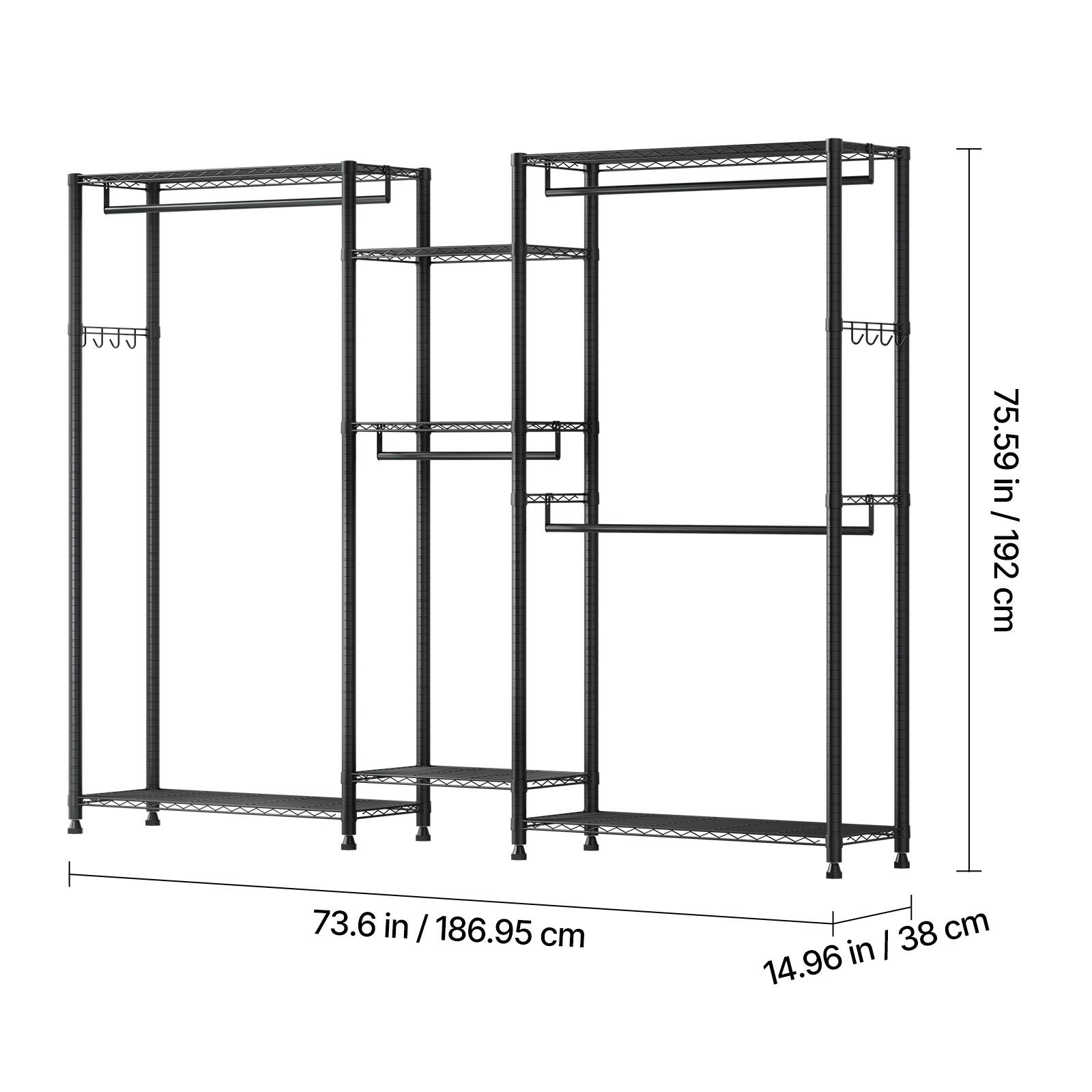 75.59 in / 192 cm  
73.6 in / 186.95 cm  
14.96 in / 38 cm