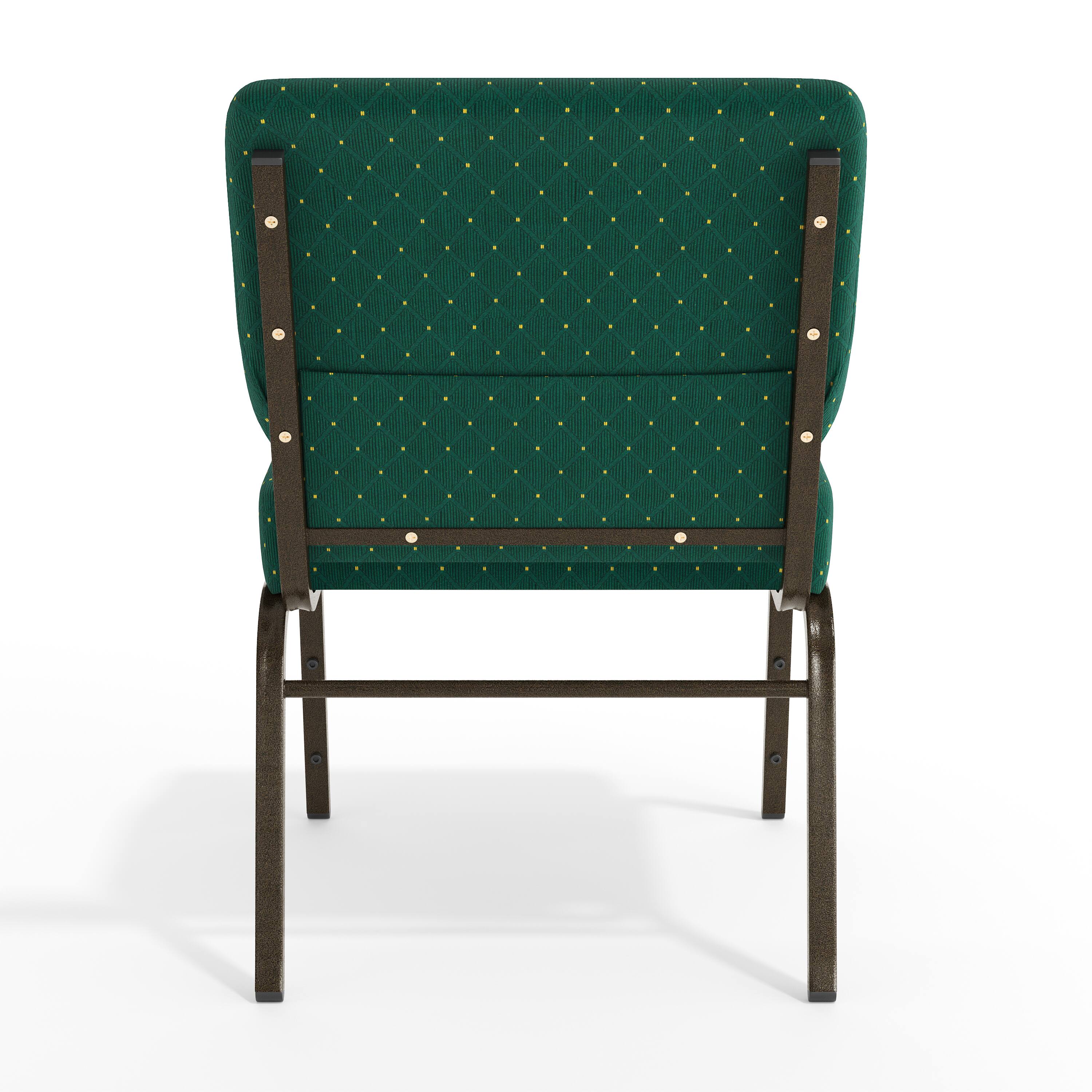 Alt View 7. Emma + Oliver - 21"W Stackable Church/Reception Guest Chair - Hunter Green Dot Patterned Fabric/Gold Vein Frame.