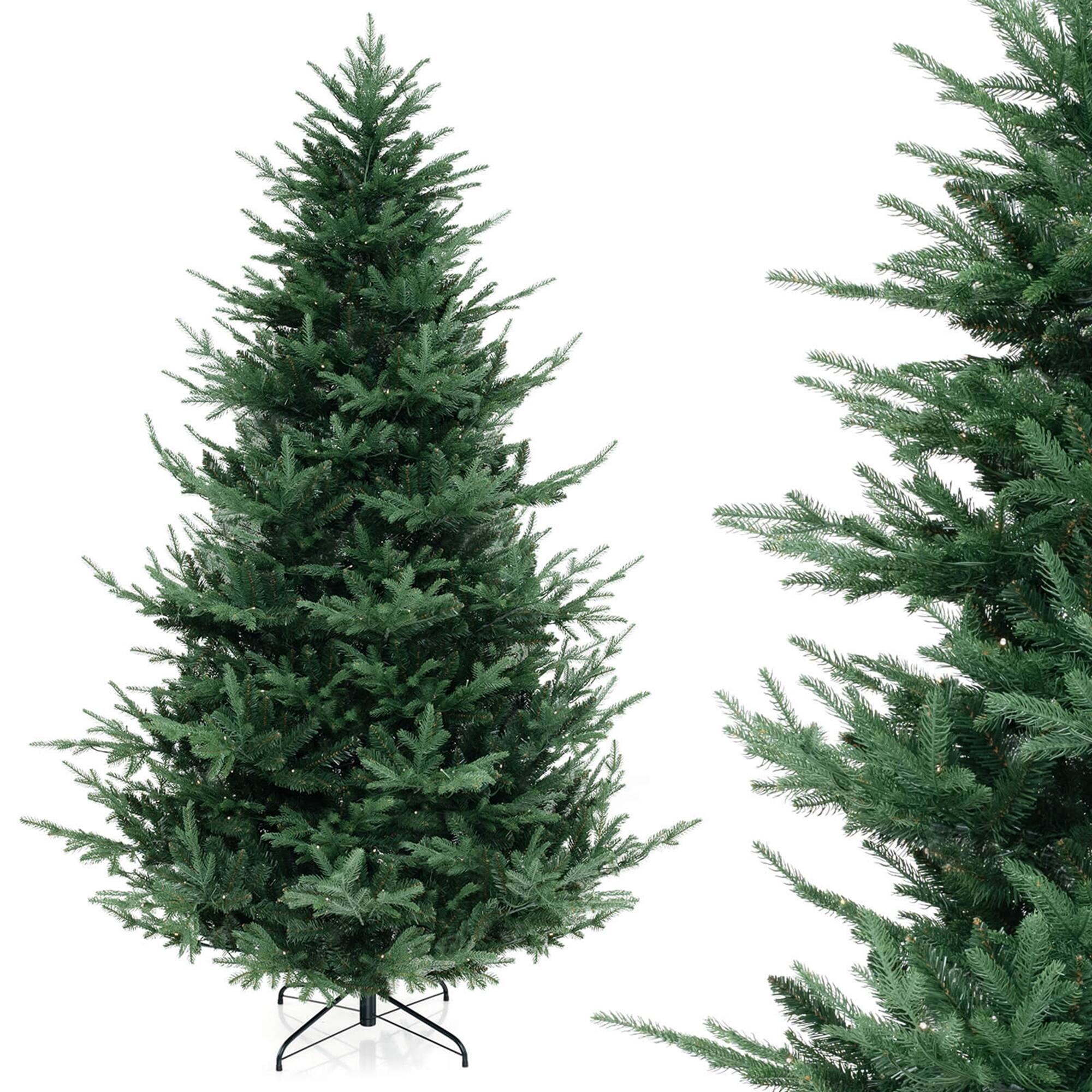 Alt View 9. Costway - Costway 8 FT Artificial Xmas Tree with 1480 PVC PE Branch Tips 450 Warm White LED Lights - Green.