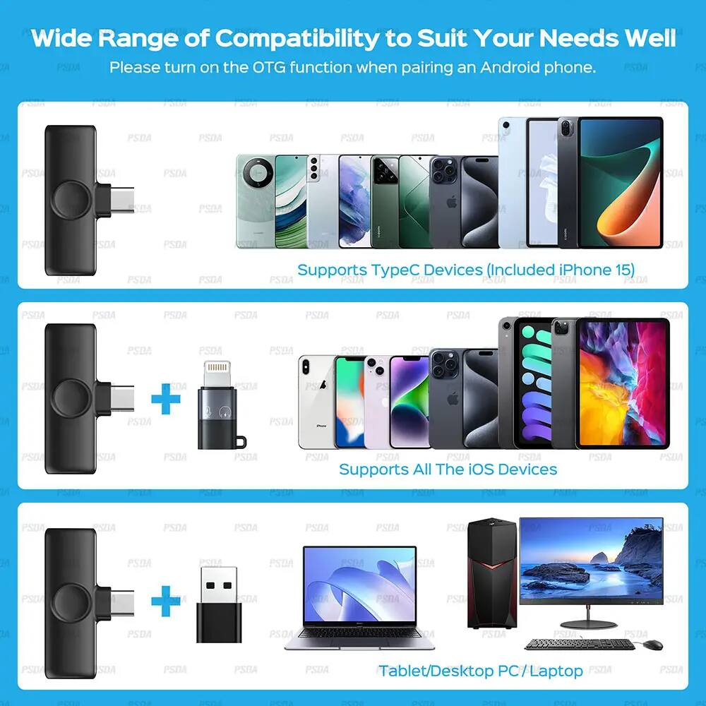 Wide Range of Compatibility to Suit Your Needs Well

Please turn on the OTG function when pairing an Android phone.

Supports TypeC Devices (Included iPhone 15)

Supports All The iOS Devices

Tablet/Desktop PC/Laptop