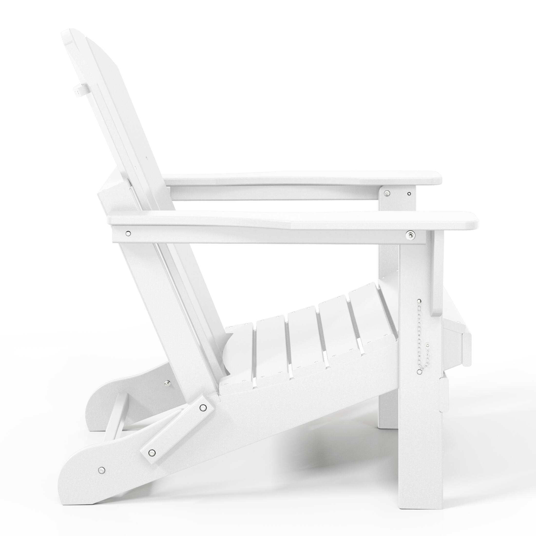 Alt View 1. WestinTrends - WestinTrends Malibu Outdoor HDPE Folding Poly Adirondack Chairs (Set of 2) - White.