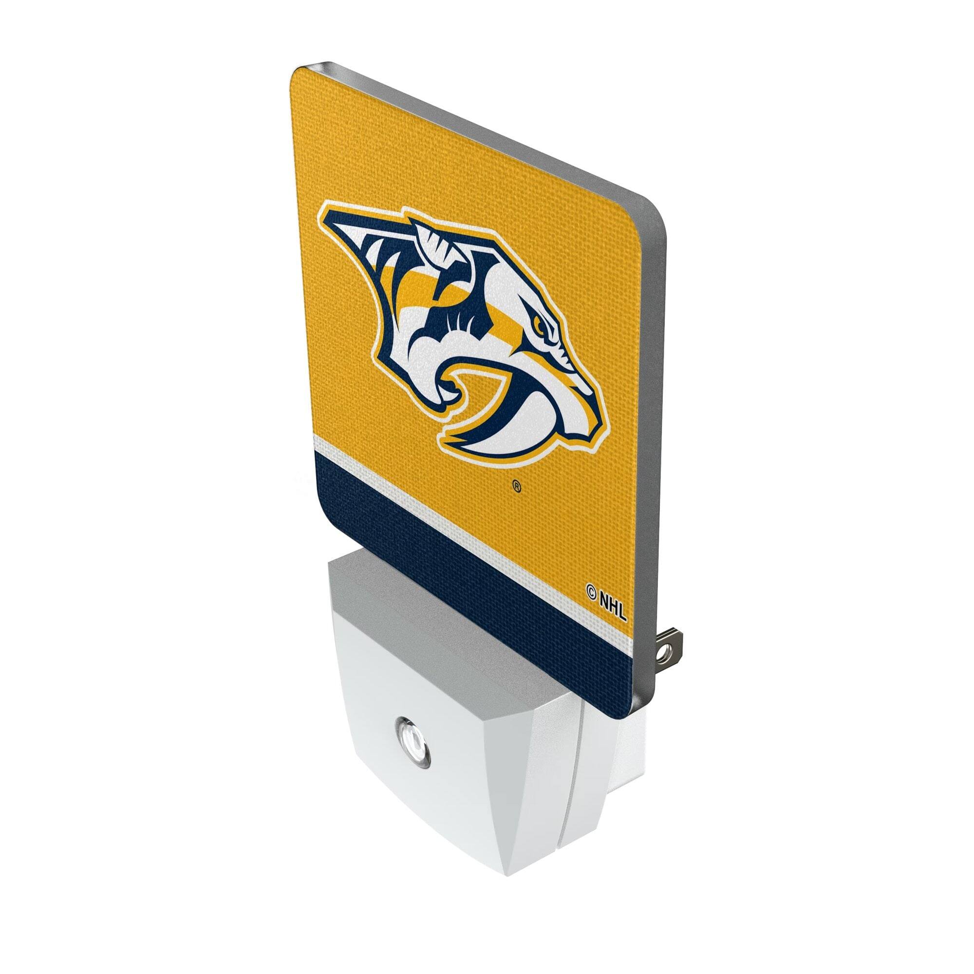 Alt View 1. Keyscaper - Nashville Predators Stripe Design Nightlight 2-Pack - Multicolor.