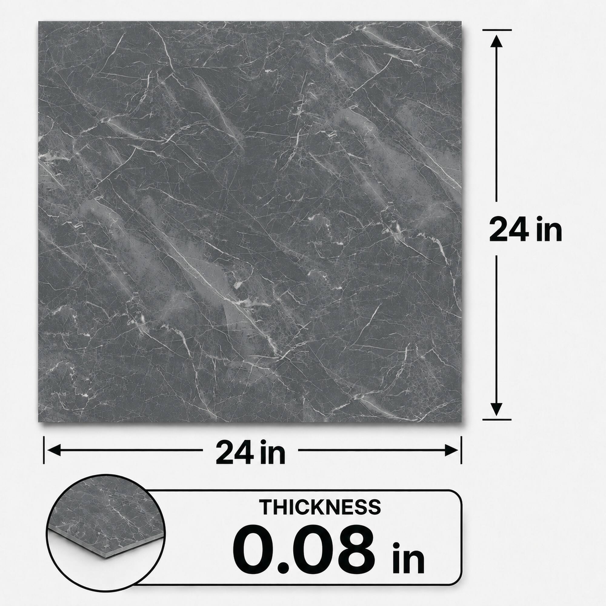 24 in x 24 in, THICKNESS 0.08 in