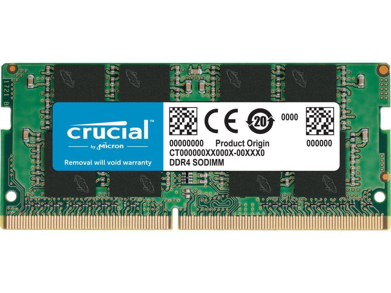 1721 B 0000

crucial™ by Micron
Removal will void warranty

CT000000XX000X-00XXX0
DDR4 SODIMM

00000000
Product Origin
000000

CE
20

0000
000000