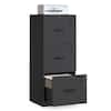 Front. Songmics Home - 3 Drawers File Cabinet with Lock, Printer Stand, Office Filing Cabinet Organizer, for A4 and Letter Size Documents - Ink Black.