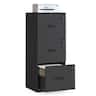 Songmics Home - 3 Drawers File Cabinet with Lock, Printer Stand, Office Filing Cabinet Organizer, for A4 and Letter Size Documents - Ink Black