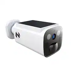 Front. Night Owl - Solar Powered Wire Free 2K Security Camera with Spotlight and 2-Way Audio - White.
