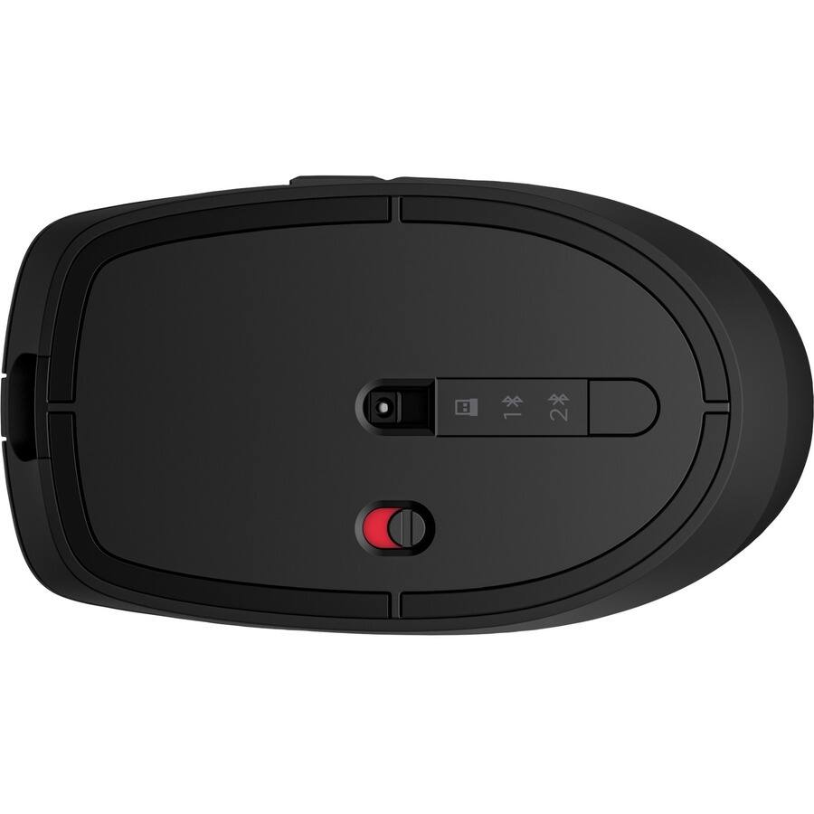 Alt View 1. HP - HP 715 Rechargeable Multi-Device Mouse - Wireless - Bluetooth - 2.40 GHz - Rechargeable - Black - USB Type A - 3000 dpi - Black.