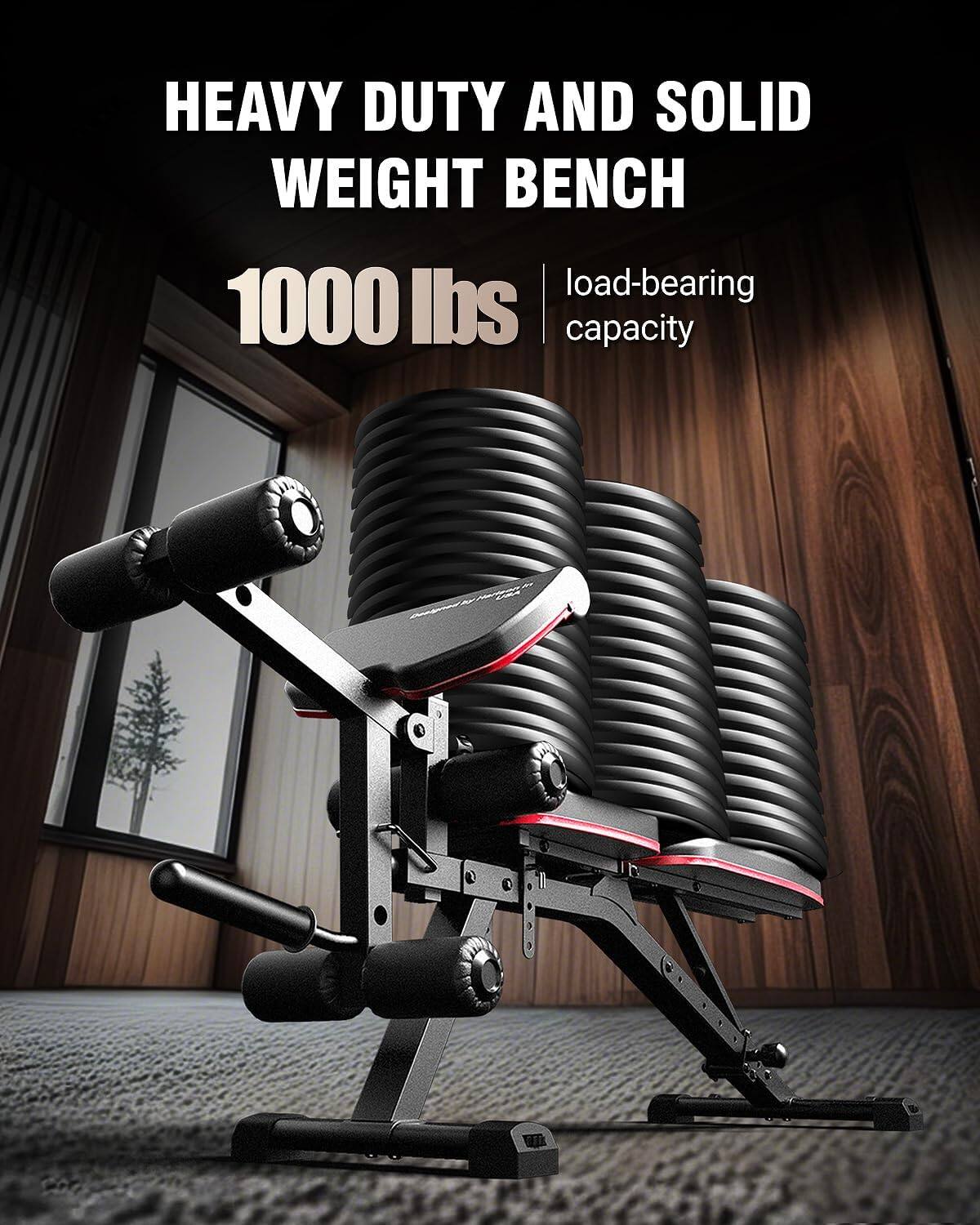 HEAVY DUTY AND SOLID WEIGHT BENCH  
1000 lbs load-bearing capacity