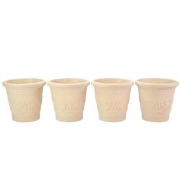 Sunnydaze - 16 in Arabella Polyresin Planter - Set of 4 - Antique White