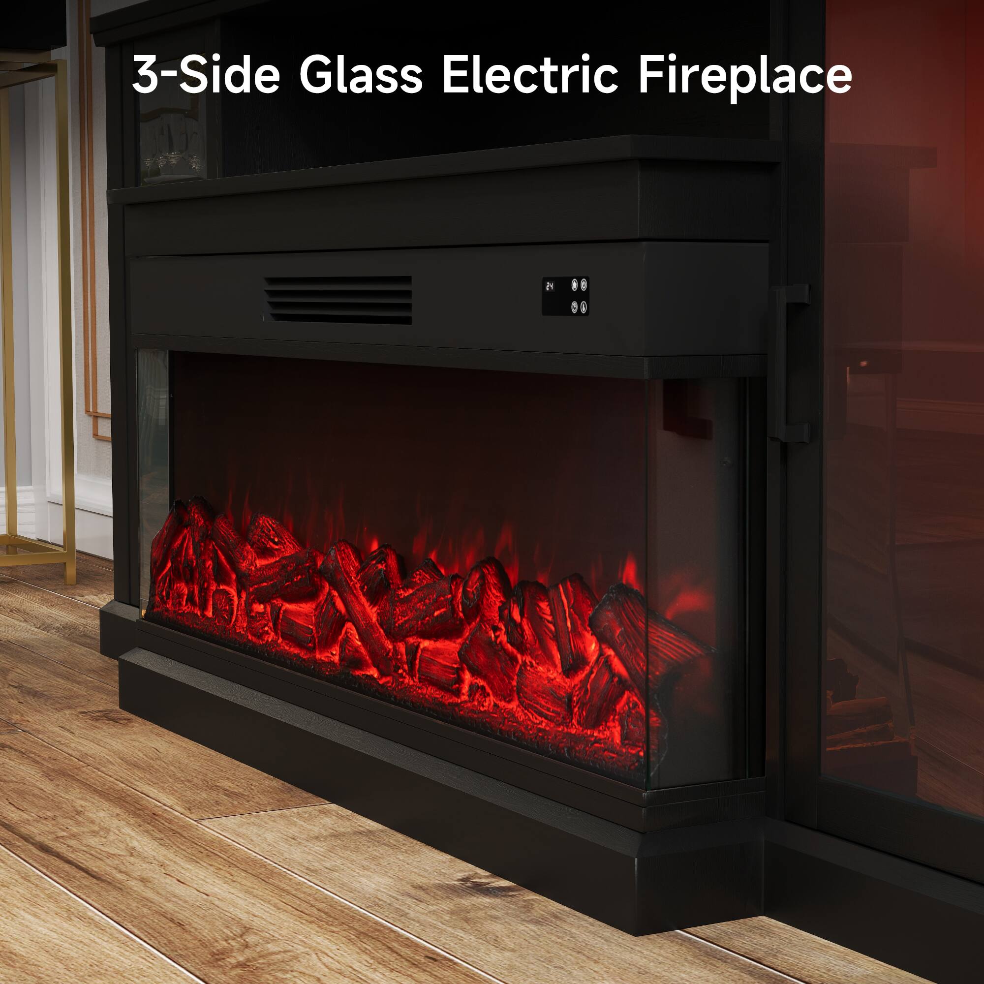 3-Side Glass Electric Fireplace