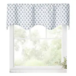 Ellis Curtain - Manchester 3" Rod Pocket 100% Cotton Machine Wash and Dry Tailored Valance 50" x 16" - Blue