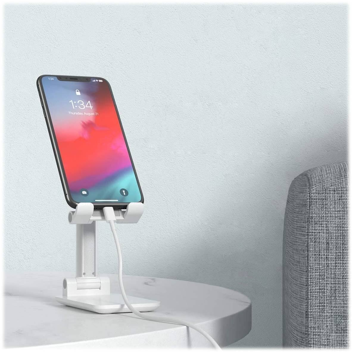 Alt View 16. SaharaCase - Foldable Stand for Most Cell Phones and Tablets up to 10" - White.