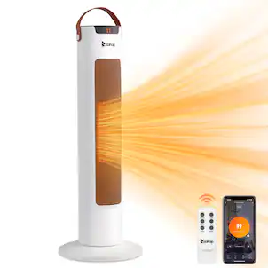 Winado - 24" Tower Space Heater 1500W Smart Electric Heater with Thermostat, WiFi APP & Remote Control, 60° Oscillation, 9H Timer - White