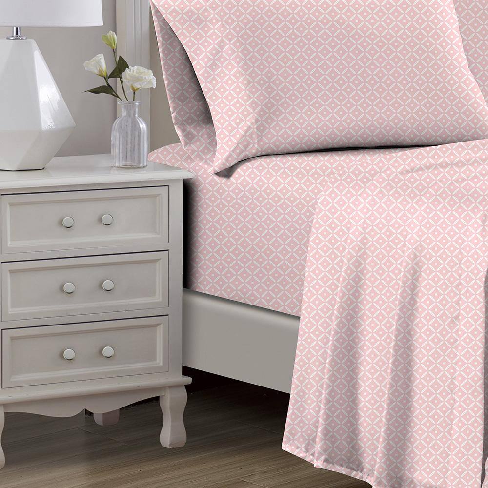 Alt View 1. RT Designers Collection - RT Designers Collection Jane 1000 Thread Count CVC Ultra Soft Sheet Set Blush Queen - Blush.