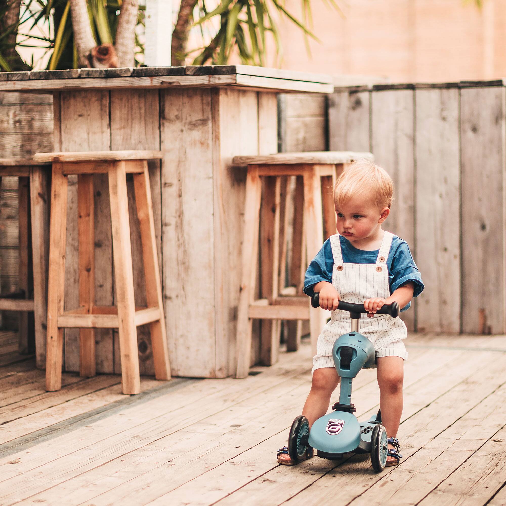 Alt View 5. Scoot & Ride - Scoot & Ride 2-in-1 Ride-On & Stand Kids Scooter, Ages 1-5, Highwaykick 1, Steel - Steel.