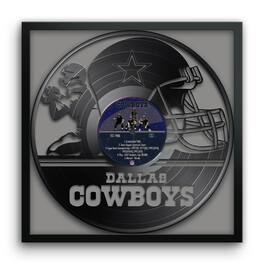 Sporticulture - Dallas Cowboys Framed 13" x 13" Vinyl Record Art Print - Gray