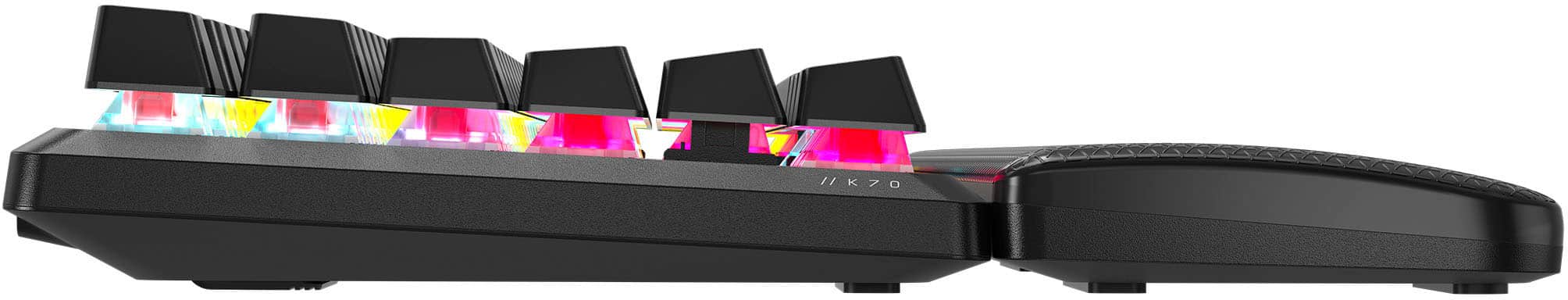 Alt View 21. CORSAIR - K70 CORE TKL Compact Wireless RGB Pre-Lubed Linear Mechanical Switches Gaming Keyboard with Sound Dampening - Black.