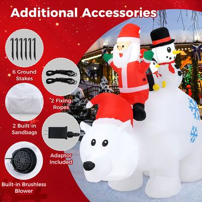 Santa様 Costway 6 FT Christmas Inflatable Animated Santa Penguin