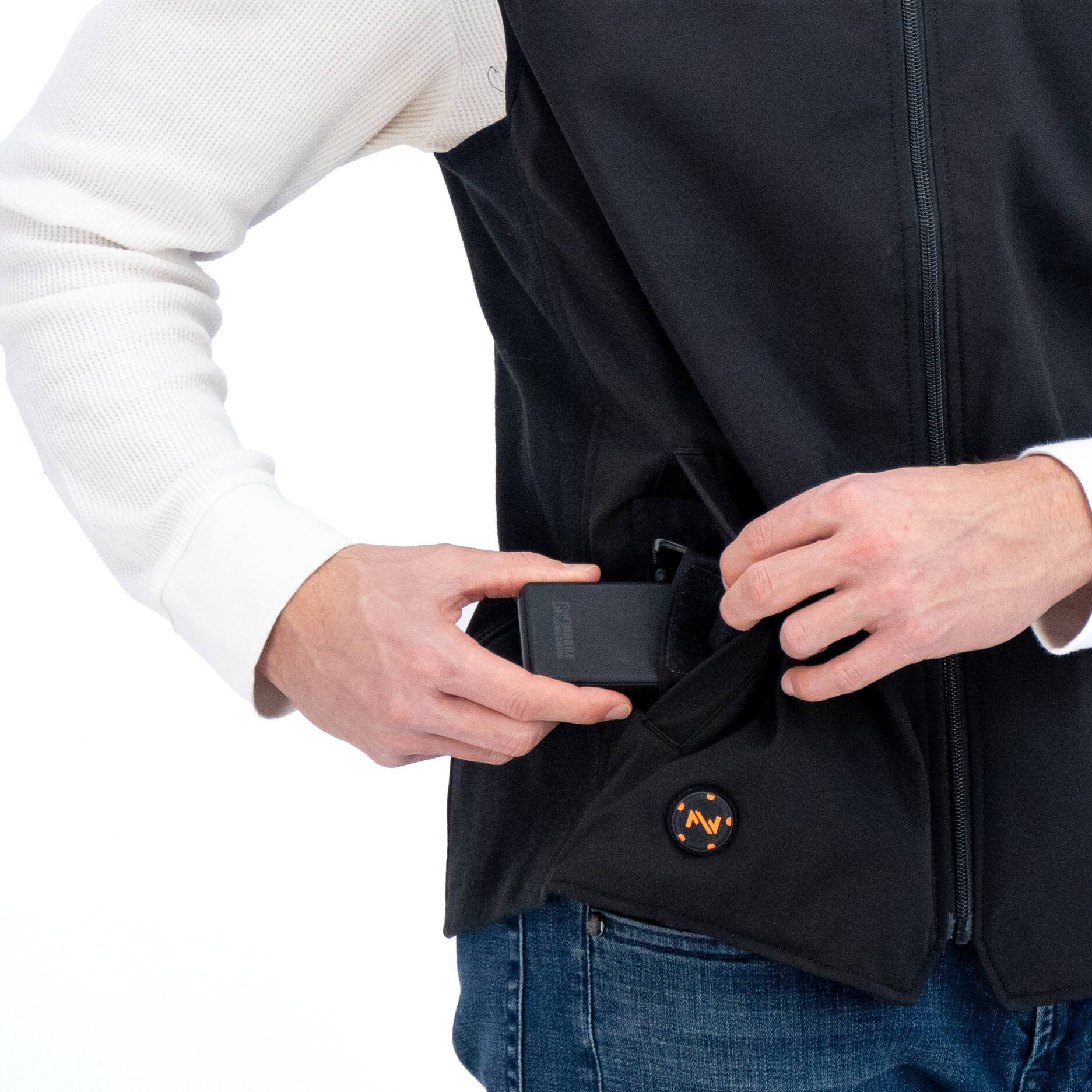 Angle. Mobile Warming - Unisex Peak Heated Vest - Black.