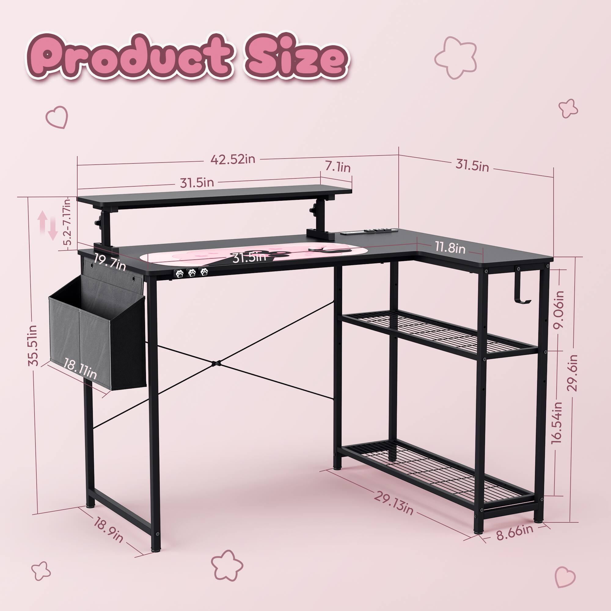 Product Size  
35.5in  
35.5in  
19.7in  
18.1in  
42.52in  
31.5in  
7.1in  
31.5in  
11.8in  
9.06in  
29.6in  
16.54in  
18.9in  
29.13in  
8.66in
