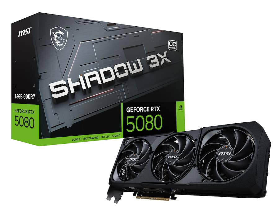 MSI NVIDIA GeForce GeForce RTX 5080 16G SHADOW 3X OC 16GB GDDR7 MSI NVIDIA GeForce GeForce RTX 5080 16G SHADOW 3X OC 16GB GDDR7