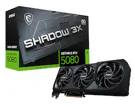 MSI - NVIDIA GeForce GeForce RTX 5080 16G SHADOW 3X OC 16GB GDDR7 PCI Express Gen 5 Graphics Card - Black