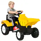 Front. Aosom - ide On Excavator, Manual Control Bucket, No Power Tractor Pedal Car, Pretend Play, Forward/Backward.