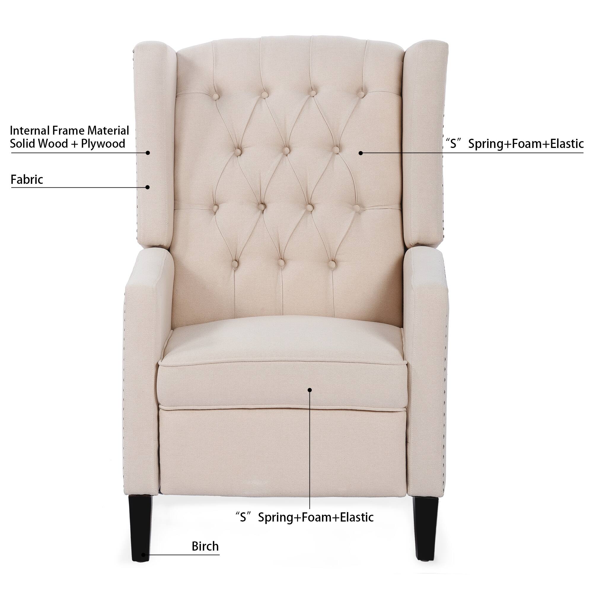 Internal Frame Material: Solid Wood + Plywood  
"S" Spring+Foam+Elastic  
Fabric  
Birch