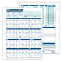 ComplyRight - 2027 Attendance Calendar Card, 50 Forms/Pack (A4000W50) - White