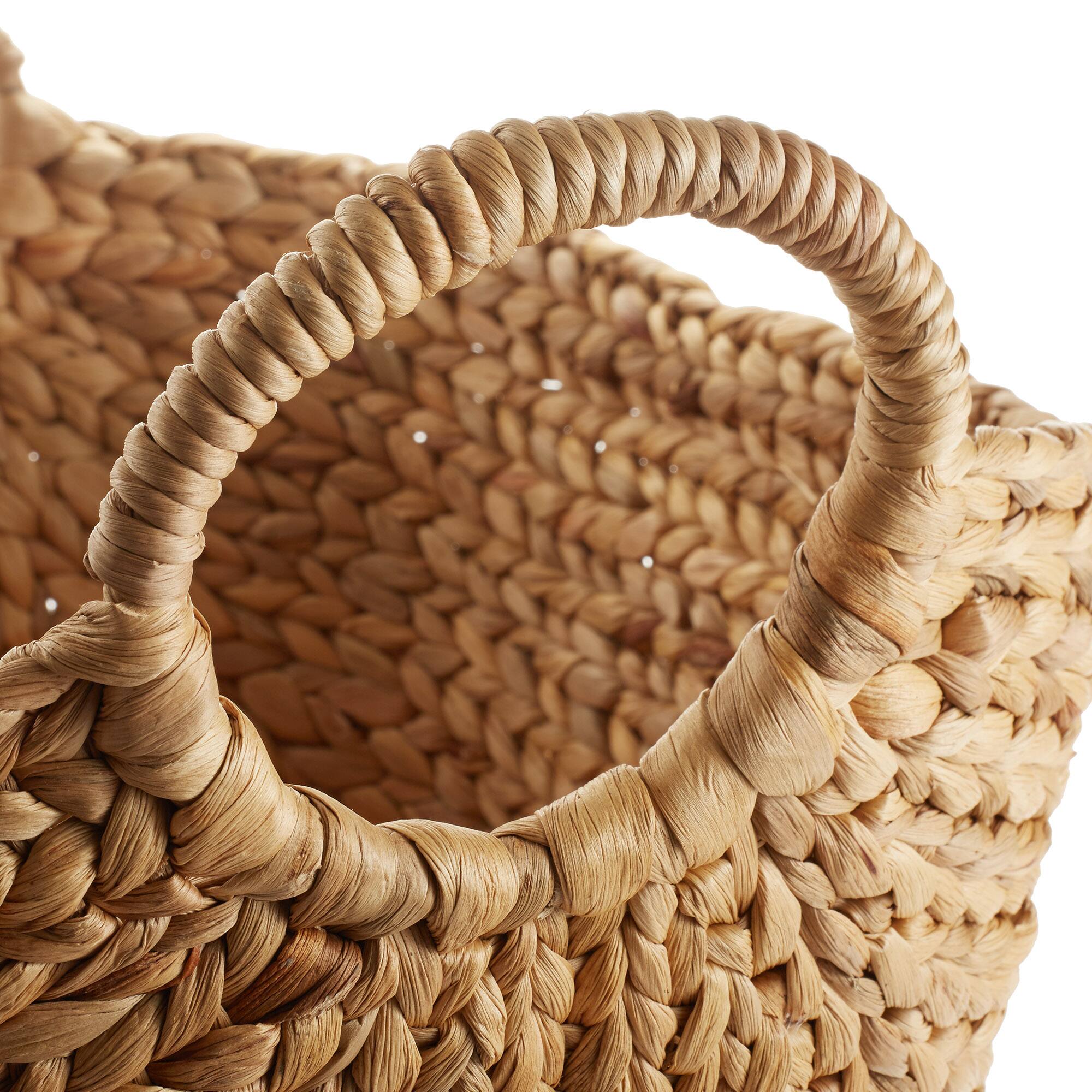 Alt View 4. Casafield - Large Water Hyacinth Boat Basket for Laundry - Natural.