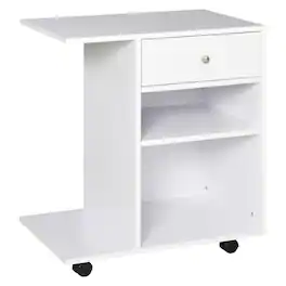 Vinsetto - Mobile Printer Stand, Rolling File Cabinet Cart with Wheels, Adjustable Shelf, Drawer and CPU Stand